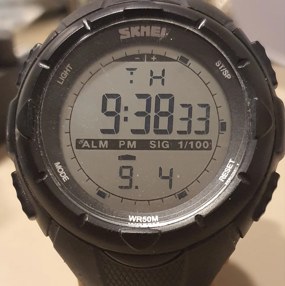 10/$20 Skmei Black Digital Alarm Chrono Men's Watch